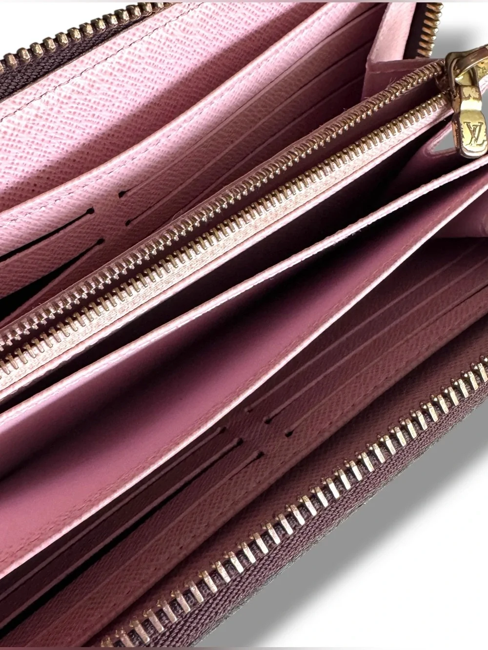 Louis Vuitton Zippy Wallet Damier Ebene Rose Ballerine N60046 COA + D/B + Box